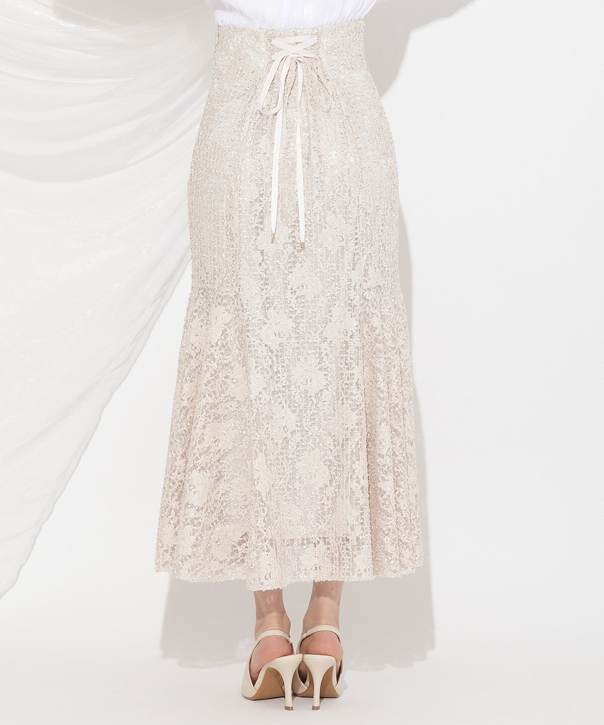 WILLSELECTION「スパンコールレースマーメイドスカート」|フレア|
