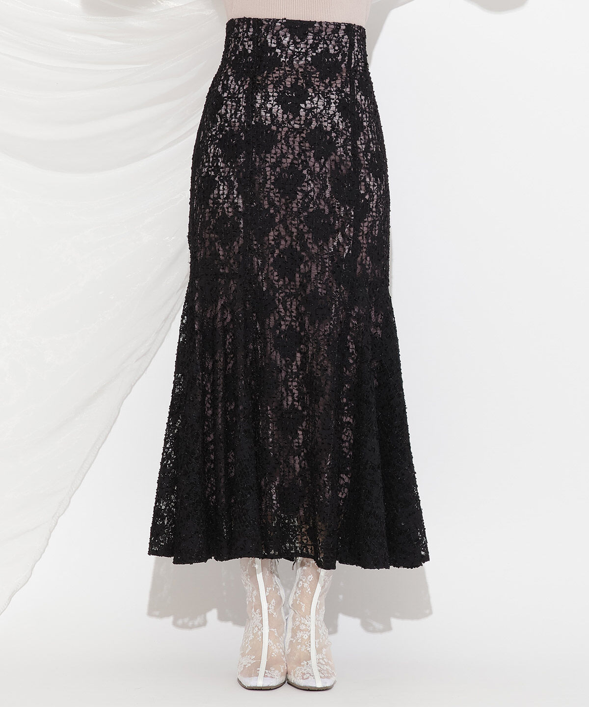 WILLSELECTION「スパンコールレースマーメイドスカート」|フレア|