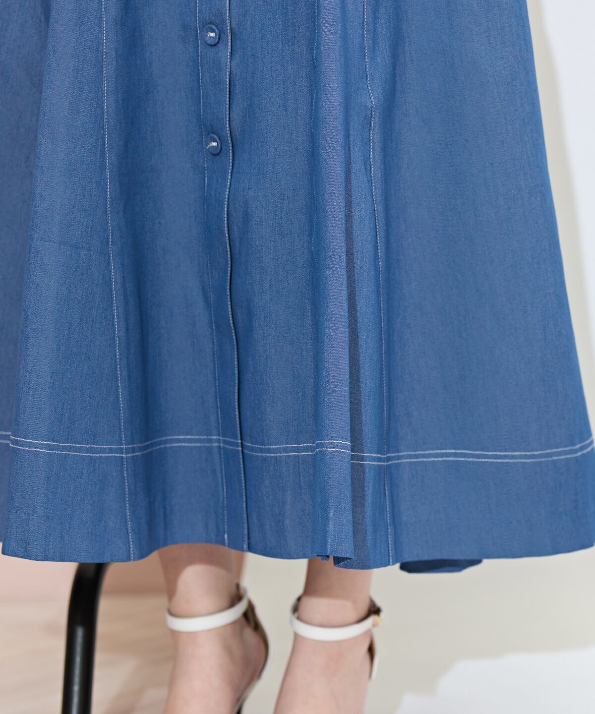 WILLSELECTION「ハイウエストデニムフレアスカート」|フレア|