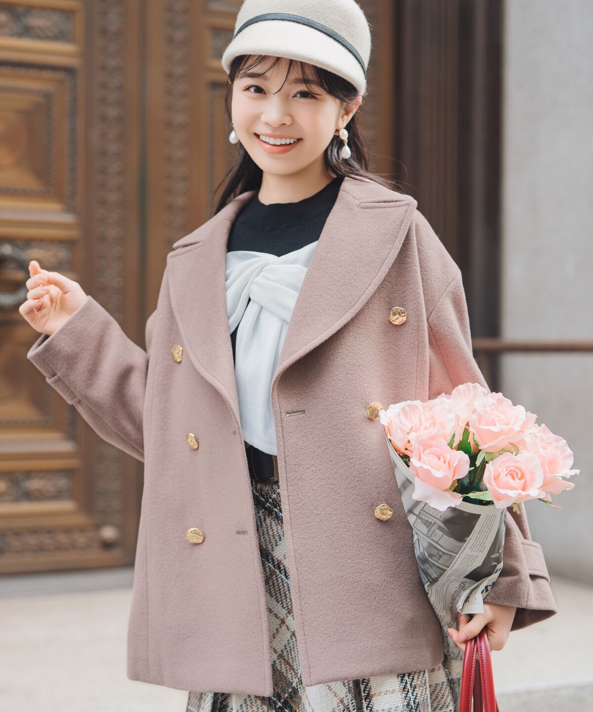 WILLSELECTION「ゴールドボタンミドル丈Ｐコート」|その他|ﾀﾞｰｸﾌﾞﾗｳﾝ