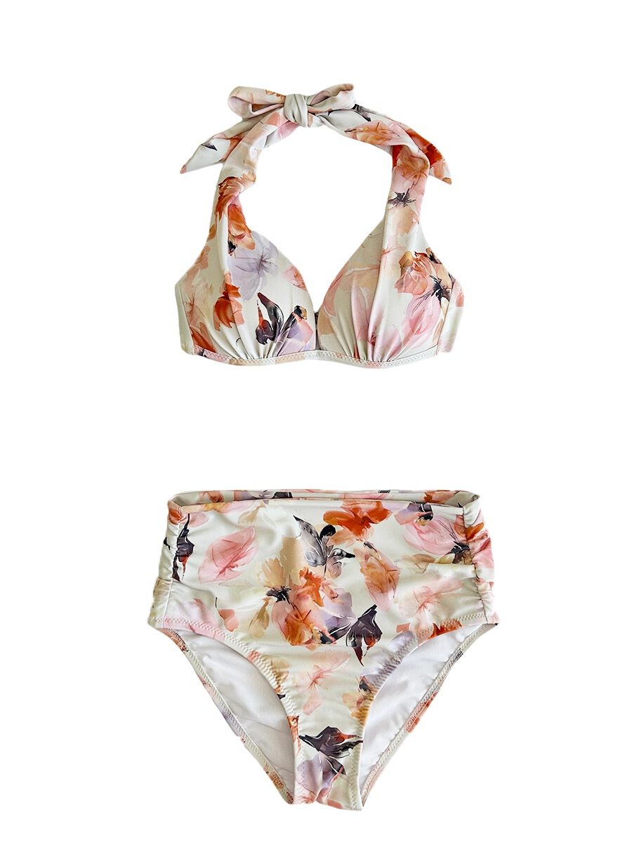 PEAK&PINE「【新作】スプリングフラワーサッシュホルタービキニ」|ビキニ|ベージュ