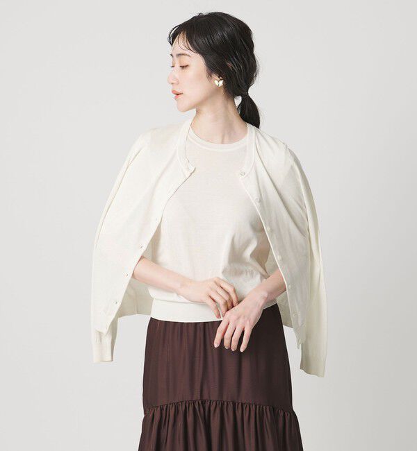 UNITED ARROWS「18G クルーネック ニットカーディガン ‐ウォッシャブル‐」|カーディガン|