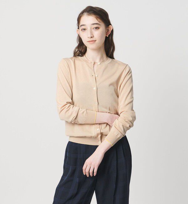 UNITED ARROWS「18G クルーネック ニットカーディガン ‐ウォッシャブル‐」|カーディガン|BEIGE