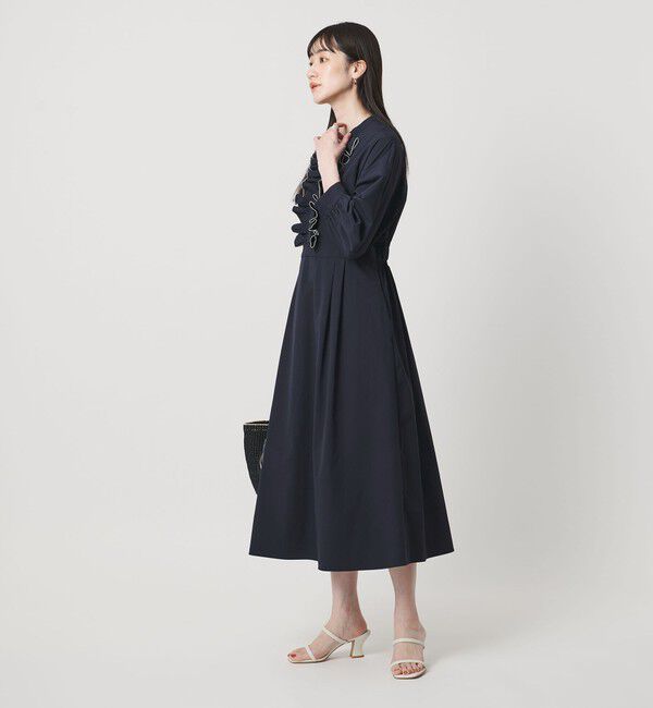 UNITED ARROWS「メロー フリル ワンピース ‐防しわ 吸水速乾 UVカット 遮熱性 接触冷感 ウォッシャブル‐」|ワンピース|