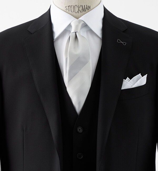 UNITED ARROWS green label relaxing「GLR シルク フォーマル 8.0cm ストライプ ネクタイ」|ネクタイ・蝶ネクタイ|SILVER