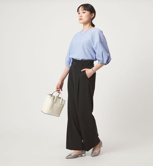 UNITED ARROWS green label relaxing「［size SHORT/TALLあり］サラフール ワイド パンツ ストレッチ 接触冷感 UVカット」|スラックス|