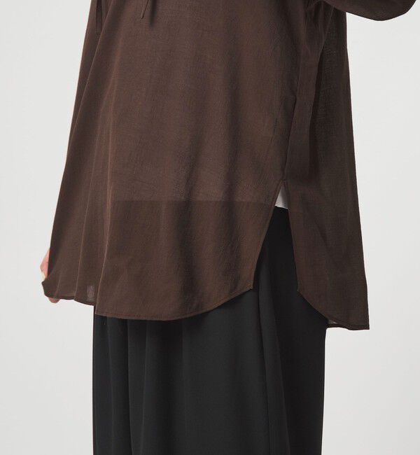 UNITED ARROWS green label relaxing「【WEB限定】＜at ease＞シアー スキッパー シャツ」|シャツ・ブラウス|