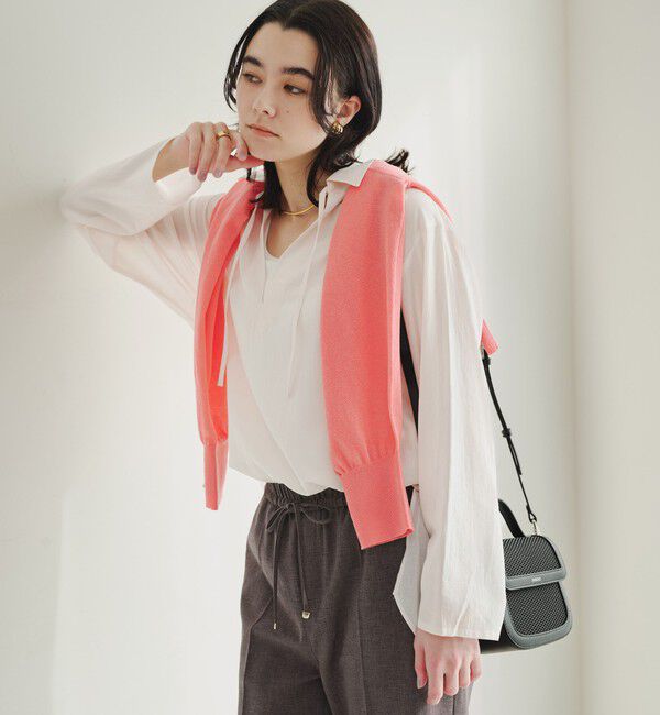 UNITED ARROWS green label relaxing「【WEB限定】＜at ease＞シアー スキッパー シャツ」|シャツ・ブラウス|