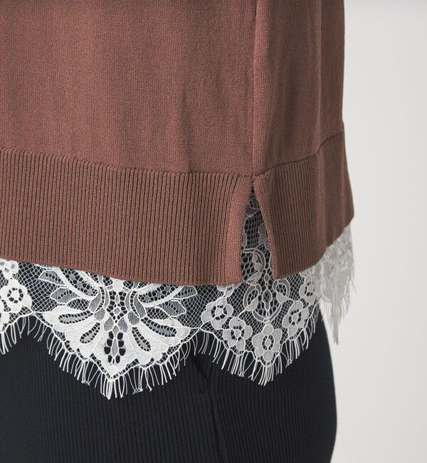 UNITED ARROWS green label relaxing「裾レース ドッキング ニット カーディガン」|カーディガン|