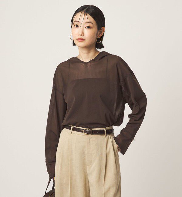 UNITED ARROWS green label relaxing「シアー フーディー プルオーバー カットソー」|Tシャツ・カットソー|DK.BROWN