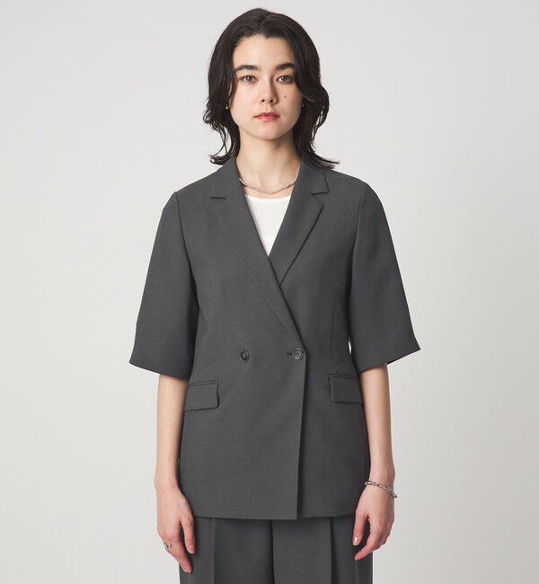 UNITED ARROWS green label relaxing「エアシカル ハーフスリーブ ジャケット  マシンウォッシャブル 接触冷感 通気性」|テーラードジャケット|