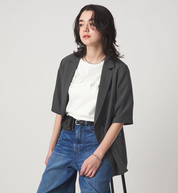 UNITED ARROWS green label relaxing「エアシカル ハーフスリーブ ジャケット  マシンウォッシャブル 接触冷感 通気性」|テーラードジャケット|