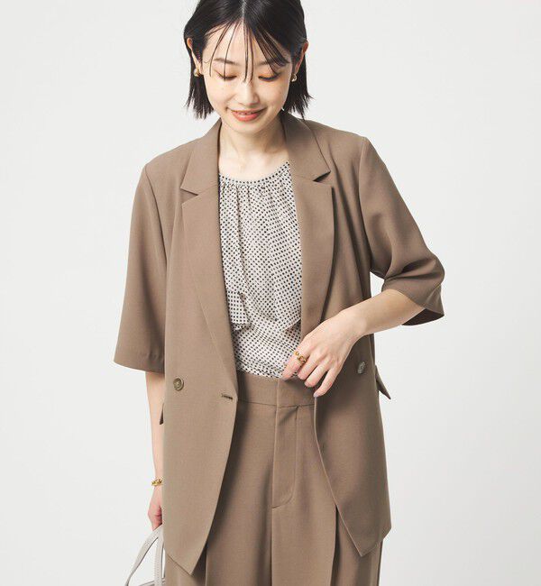 UNITED ARROWS green label relaxing「エアシカル ハーフスリーブ ジャケット  マシンウォッシャブル 接触冷感 通気性」|テーラードジャケット|