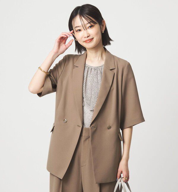 UNITED ARROWS green label relaxing「エアシカル ハーフスリーブ ジャケット  マシンウォッシャブル 接触冷感 通気性」|テーラードジャケット|