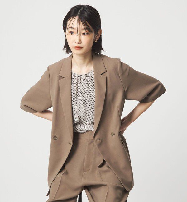 UNITED ARROWS green label relaxing「エアシカル ハーフスリーブ ジャケット  マシンウォッシャブル 接触冷感 通気性」|テーラードジャケット|