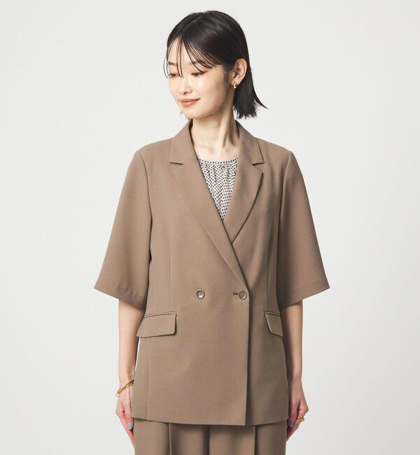 UNITED ARROWS green label relaxing「エアシカル ハーフスリーブ ジャケット  マシンウォッシャブル 接触冷感 通気性」|テーラードジャケット|