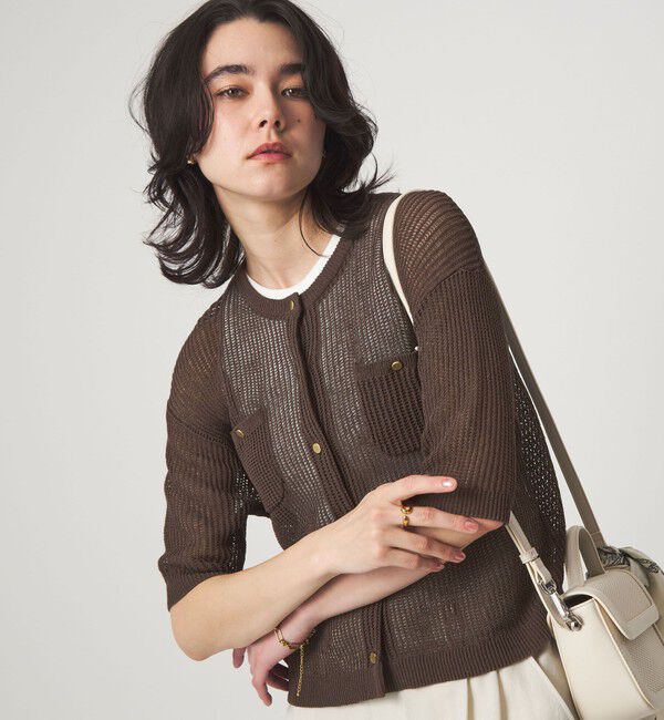 UNITED ARROWS green label relaxing「【結論シリーズ】デイリーメッシュカーデ ウォッシャブル」|カーディガン|