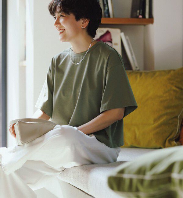 UNITED ARROWS green label relaxing「＜CHIHIRO HYODO&times;green label relaxing＞クロップド ワイド Tシャツ」|Tシャツ・カットソー|OLIVE