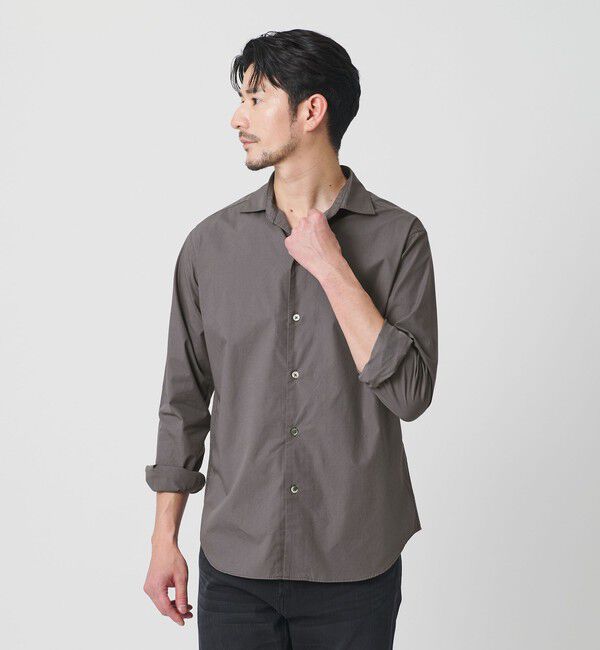BEAUTY&YOUTH UNITED ARROWS「【WEB限定 WARDROBE SMART】コットン ワイドカラー スキッパー シャツ」|シャツ・ブラウス|