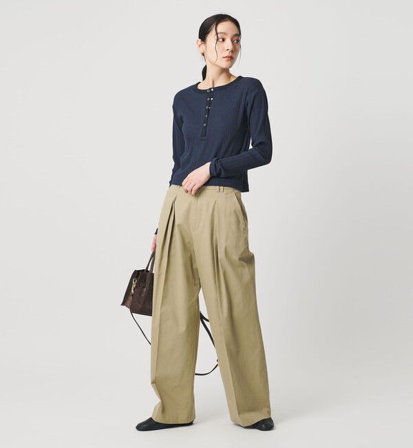 BEAUTY&YOUTH UNITED ARROWS「【WEB限定】ランダムリブ ヘンリーネック スナッププルオーバー」|Tシャツ・カットソー|