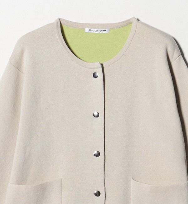 BEAUTY&YOUTH UNITED ARROWS「【WEB限定 Wardrobe DAILY MINIMAL】バイカラー スナップボタンカーディガン ウォッシャブル」|カーディガン|