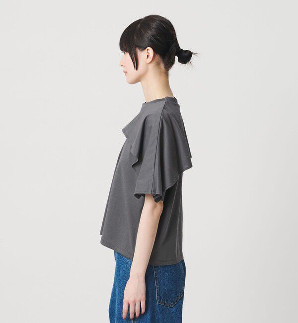 BEAUTY&YOUTH UNITED ARROWS「【WEB限定 Wardrobe DAILY MINIMAL】ケープフリル ショートスリーブプルオーバー UVカット 接触冷感」|Tシャツ・カットソー|