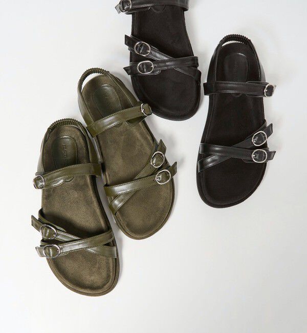 BEAUTY&YOUTH UNITED ARROWS「ダブルクロス ベルト バックストラップ サンダル」|サンダル|