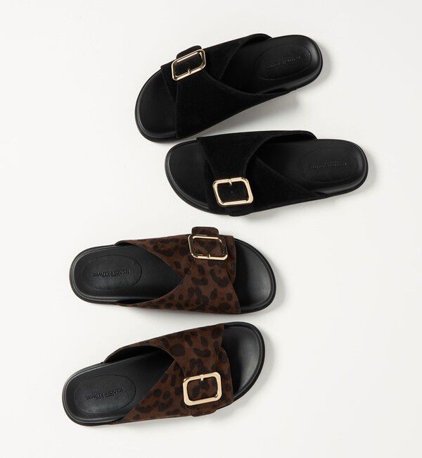 BEAUTY&YOUTH UNITED ARROWS「スエードライク ビッグバックル スライダー サンダル」|サンダル|