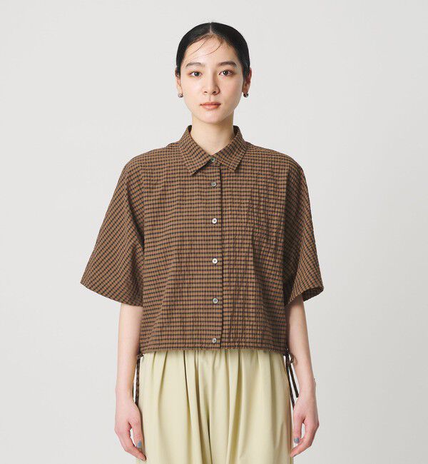 BEAUTY&YOUTH UNITED ARROWS「チェック ドローストリング シャツ ウォッシャブル」|シャツ・ブラウス|