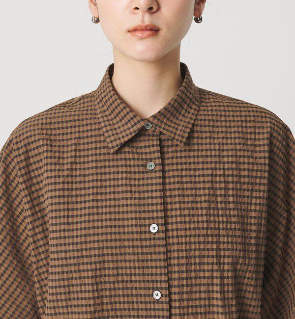 BEAUTY&YOUTH UNITED ARROWS「チェック ドローストリング シャツ ウォッシャブル」|シャツ・ブラウス|