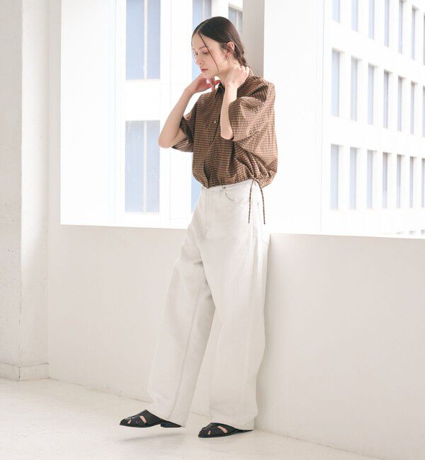 BEAUTY&YOUTH UNITED ARROWS「チェック ドローストリング シャツ ウォッシャブル」|シャツ・ブラウス|