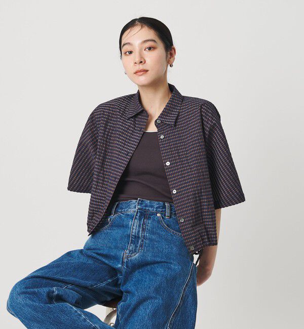 BEAUTY&YOUTH UNITED ARROWS「チェック ドローストリング シャツ ウォッシャブル」|シャツ・ブラウス|
