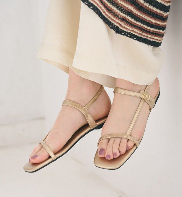 BEAUTY&YOUTH UNITED ARROWS「スマート ヘンケイ Tストラップ サンダル」|サンダル|GOLD