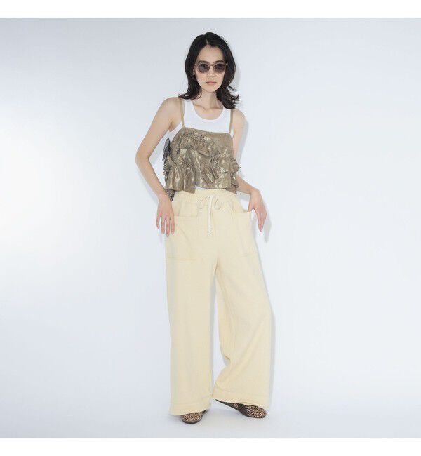 BEAMSBOY「maturely / リネンフリル アンド チュール キャミソール」|シャツ・ブラウス|