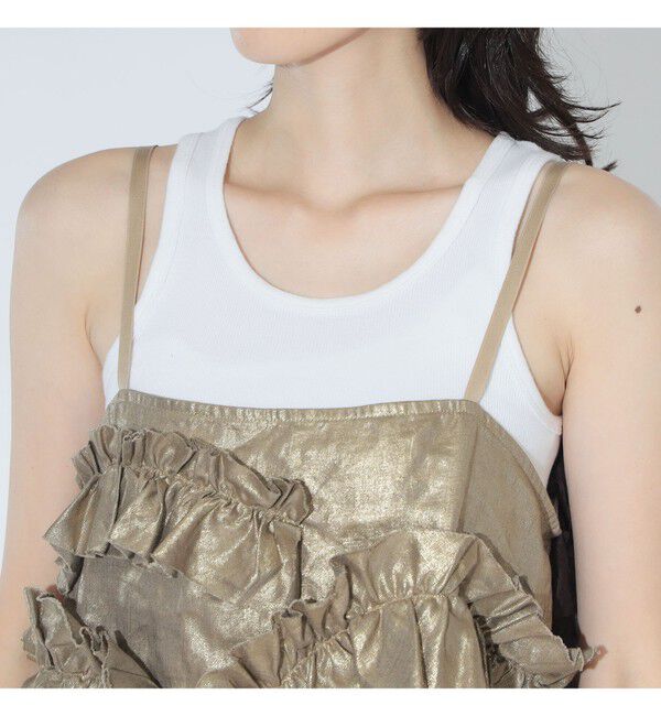 BEAMSBOY「maturely / リネンフリル アンド チュール キャミソール」|シャツ・ブラウス|