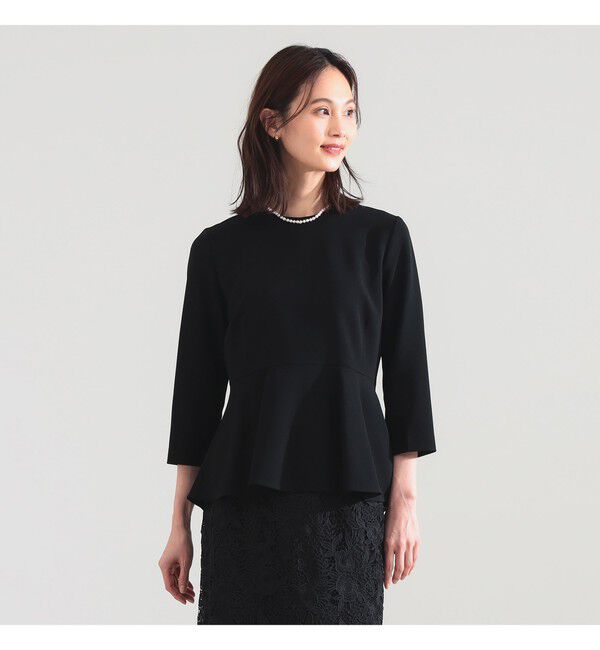 Demi-Luxe BEAMS 「トリアセ ペプラム ブラウス＊」|シャツ・ブラウス|BLACK