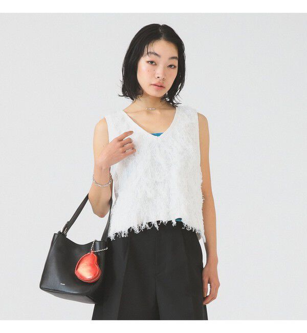 Ray BEAMS 「フリンジ Vネック ベスト」|ベスト・ジレ|