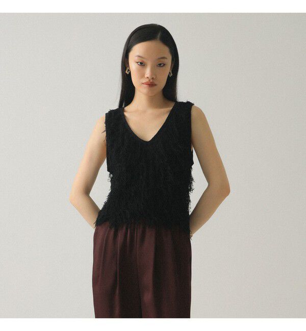Ray BEAMS 「フリンジ Vネック ベスト」|ベスト・ジレ|