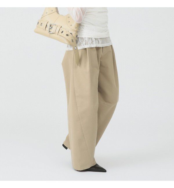 Ray BEAMS 「2タック カーブ バレル チノパンツ」|チノ|