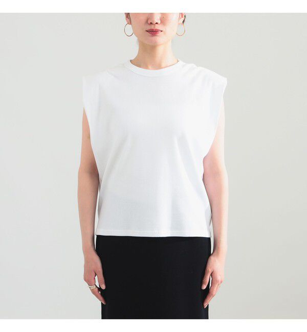 Demi-Luxe BEAMS 「【別注】スタイリスト佐藤佳菜子 &times; SLOANE / リブ クルーネック フレンチスリーブ トップス」|Tシャツ・カットソー|