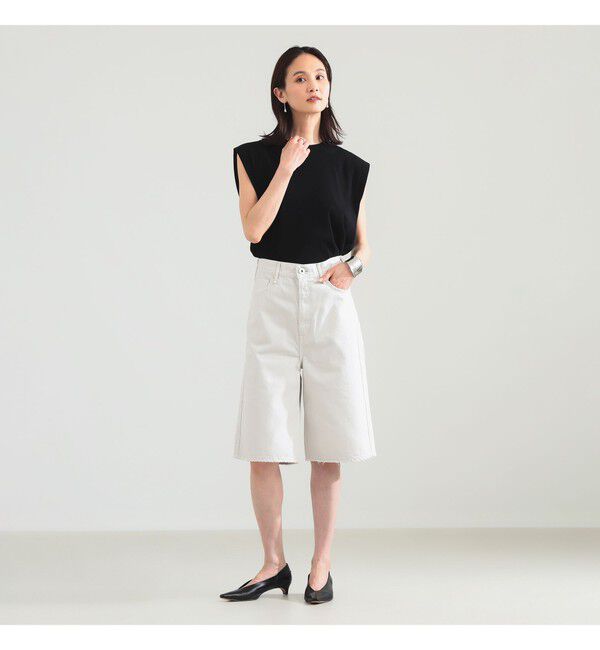 Demi-Luxe BEAMS 「【別注】スタイリスト佐藤佳菜子 &times; SLOANE / リブ クルーネック フレンチスリーブ トップス」|Tシャツ・カットソー|