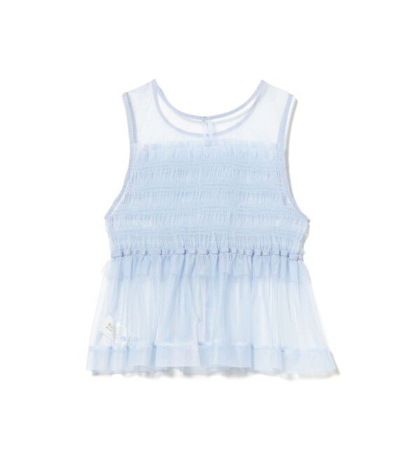 Ray BEAMS 「チュール シャーリング ノースリーブ」|Tシャツ・カットソー|