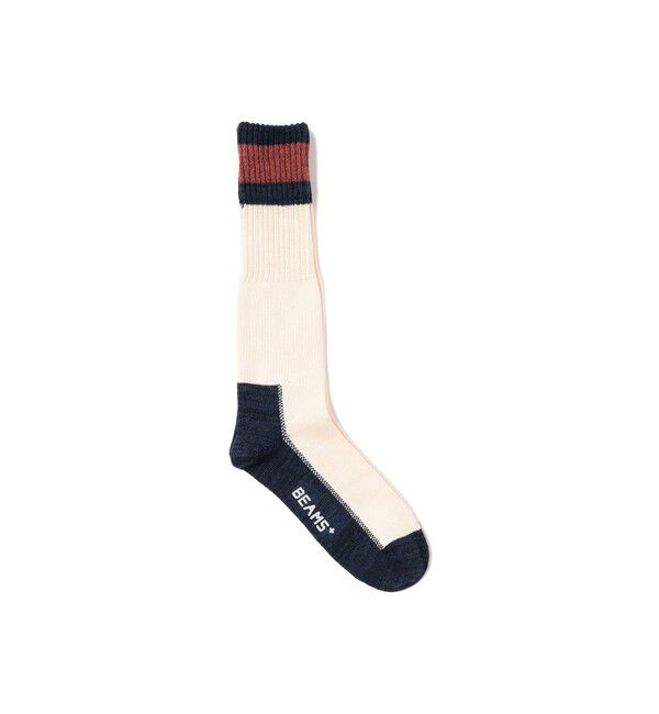 BEAMS PLUS「BEAMS PLUS / Boots Socks」|ソックス|OFF/NAVY/RED
