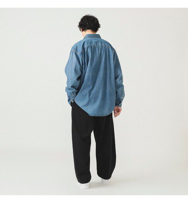 BEAMS「ワイドストレート ウィンドストップ スウェットパンツ」|チノ|