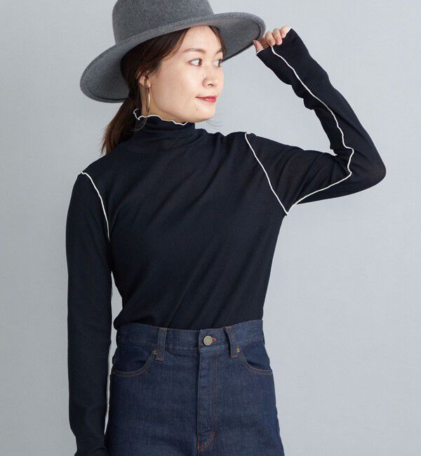 SHIPS for women「〈手洗い可能〉ドライタッチ リブ タートル」|Tシャツ・カットソー|