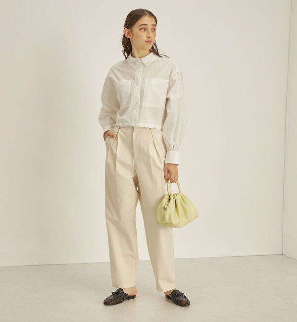 SHIPS for women「〈手洗い可能〉綿 ギャバ マーベルト タック パンツ◇」|その他|