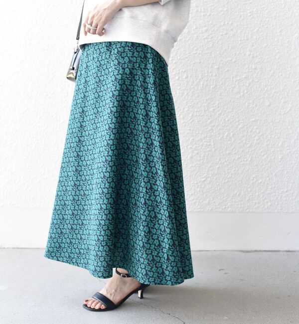 SHIPS for women「*〈手洗い可能〉ドット / 花柄 切替 セミフレア スカート ◇」|スカート|