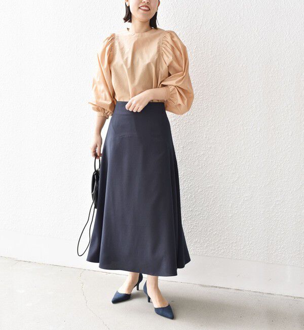 SHIPS for women「*〈手洗い可能〉ドット / 花柄 切替 セミフレア スカート ◇」|スカート|