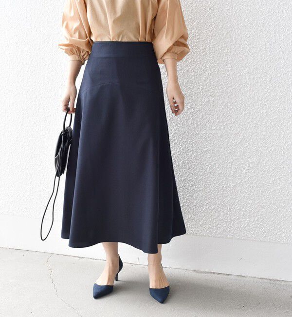 SHIPS for women「*〈手洗い可能〉ドット / 花柄 切替 セミフレア スカート ◇」|スカート|