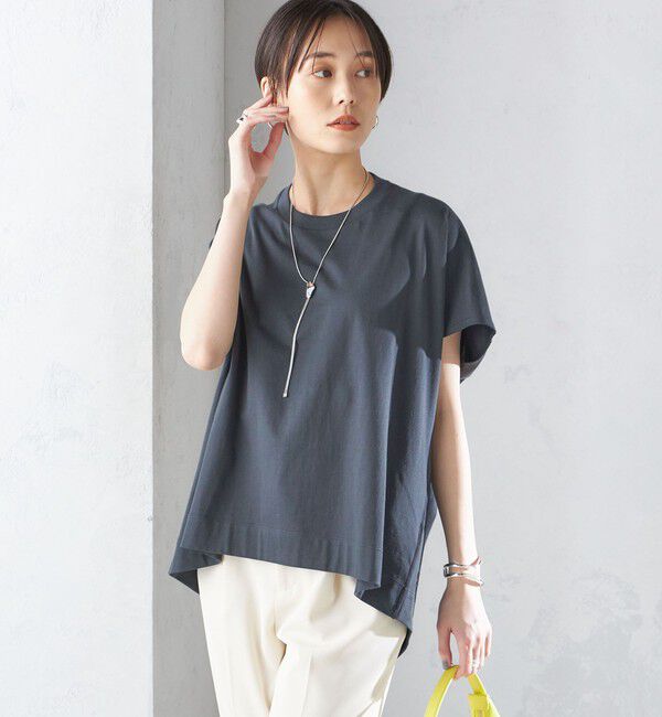 SHIPS for women「SHIPS Primary NavyLabel:〈手洗い可能〉BIG Tシャツ」|Tシャツ・カットソー|